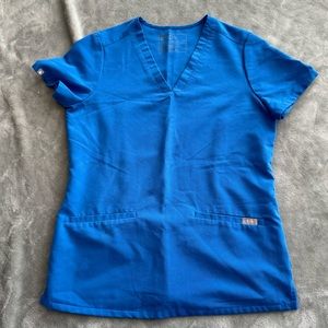 Figs Blue Scrub Top